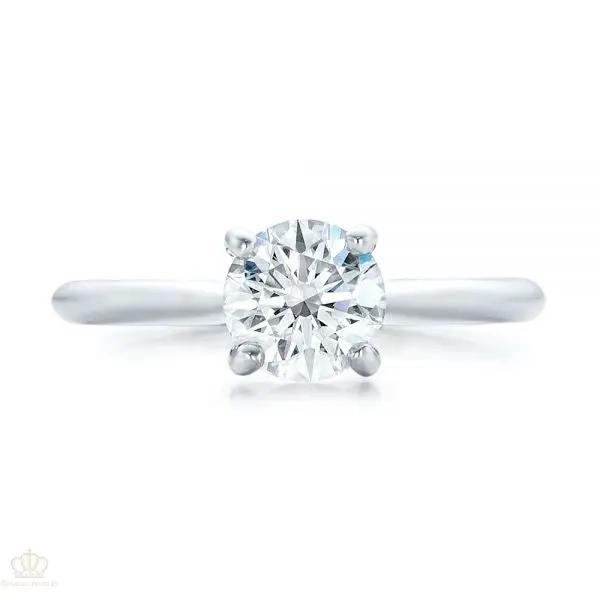 Custom Solitaire Engagement Ring With Tapered Shank [Setting Only] - EC091 - Roselle Jewelry