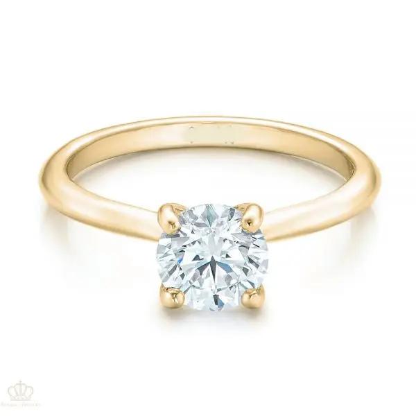 Custom Solitaire Engagement Ring With Tapered Shank [Setting Only] - EC091 - Roselle Jewelry