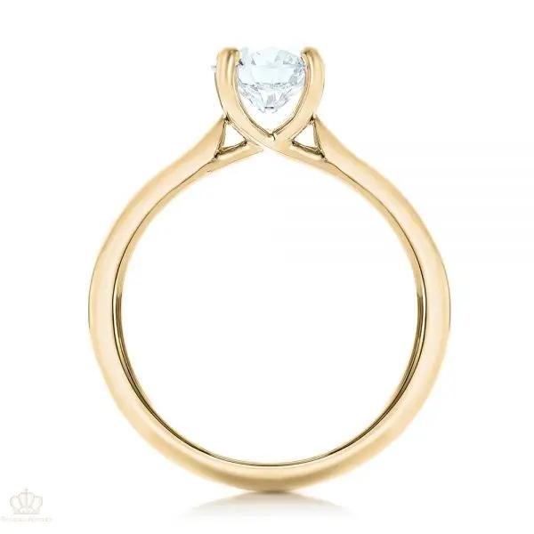 Custom Solitaire Engagement Ring With Tapered Shank [Setting Only] - EC091 - Roselle Jewelry