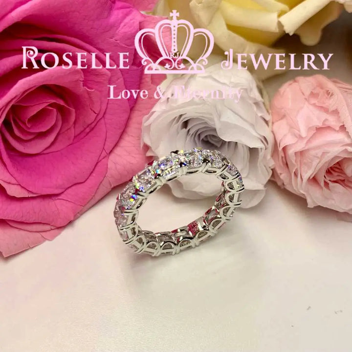 Asscher Cut Eternity Wedding Ring - BH5 - Roselle Jewelry