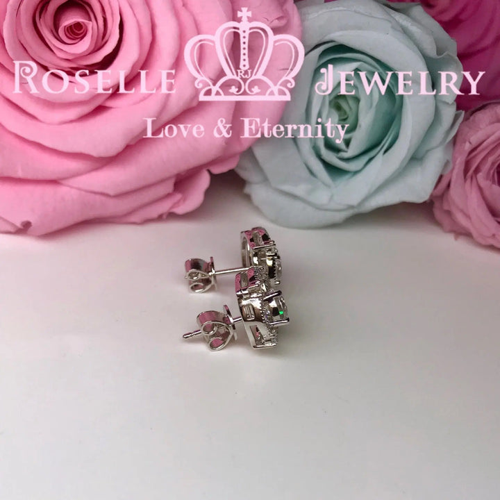 Detachable Floral Halo Stud Earrings - RR6 - Roselle Jewelry