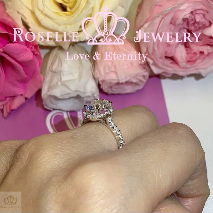Oval Halo Engagement Ring - VO2 - Roselle Jewelry