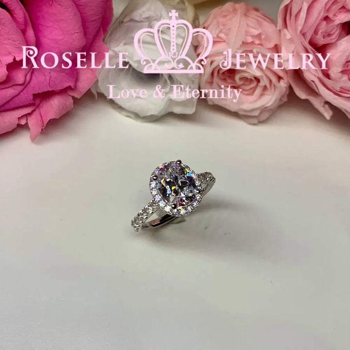 Oval Halo Engagement Ring - VO2 - Roselle Jewelry