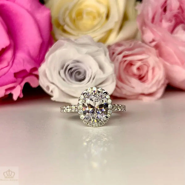 Oval Halo Engagement Ring - VO2 - Roselle Jewelry