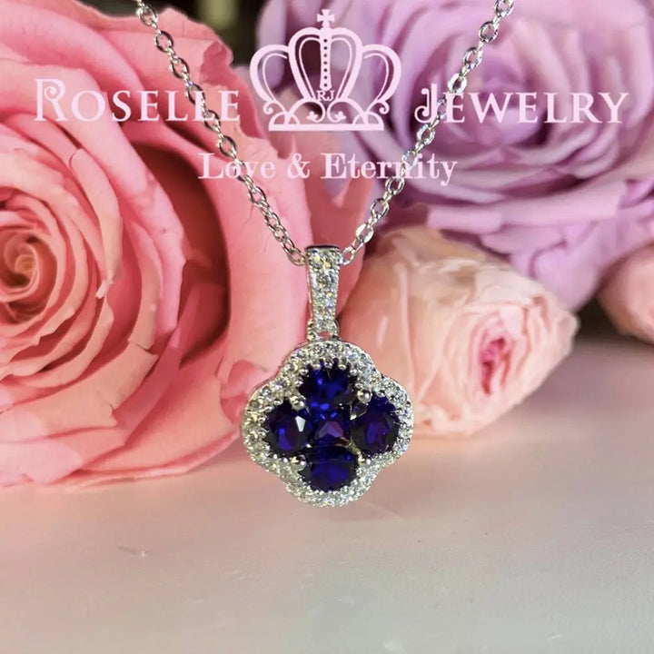 Clover Lab Grown Gemstone Pendant - CF1 - Roselle Jewelry