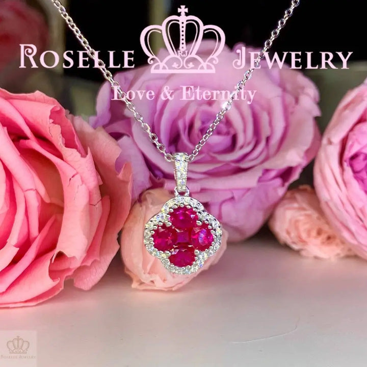 Clover Lab Grown Gemstone Pendant - CF1 - Roselle Jewelry