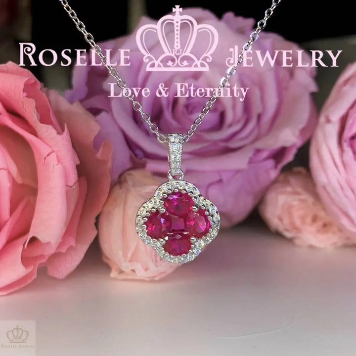 Clover Lab Grown Gemstone Pendant - CF1 - Roselle Jewelry