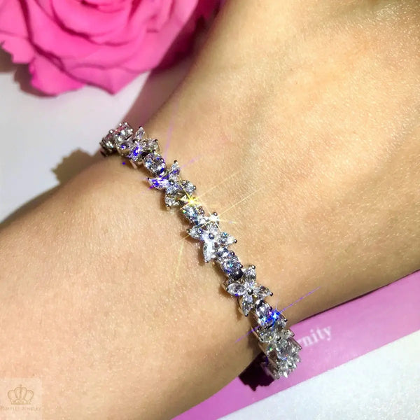 Marquise Shaped Tennis Bracelet - BE3 - Roselle Jewelry