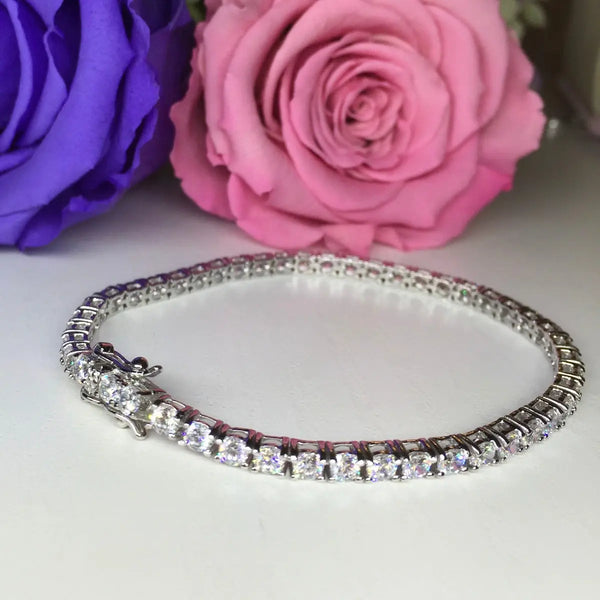 0.10CT Round Brilliant Cut Tennis Bracelet - B10 - Roselle Jewelry