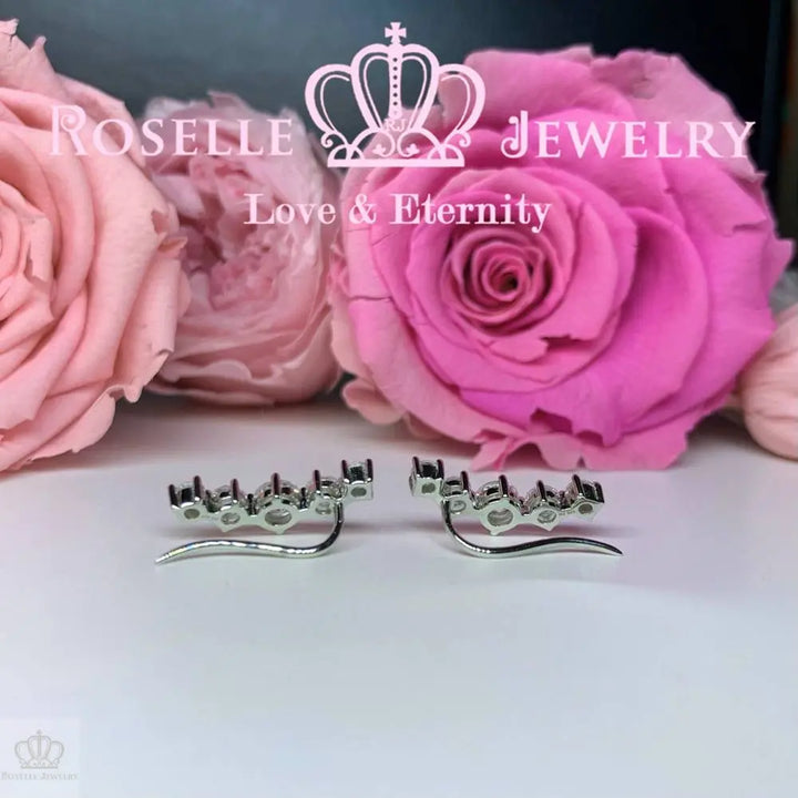 5 Stone Gradient Clip Bone Earrings - ER10 - Roselle Jewelry