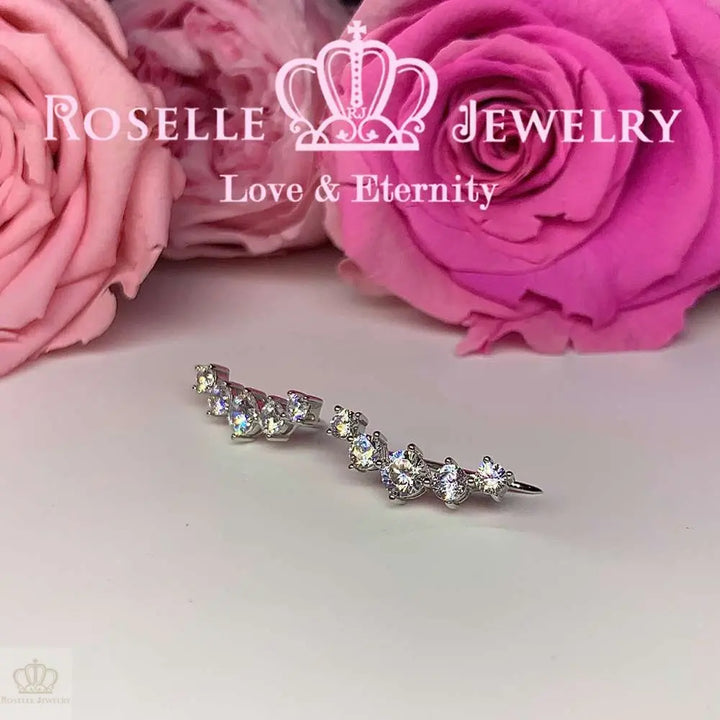5 Stone Gradient Clip Bone Earrings - ER10 - Roselle Jewelry