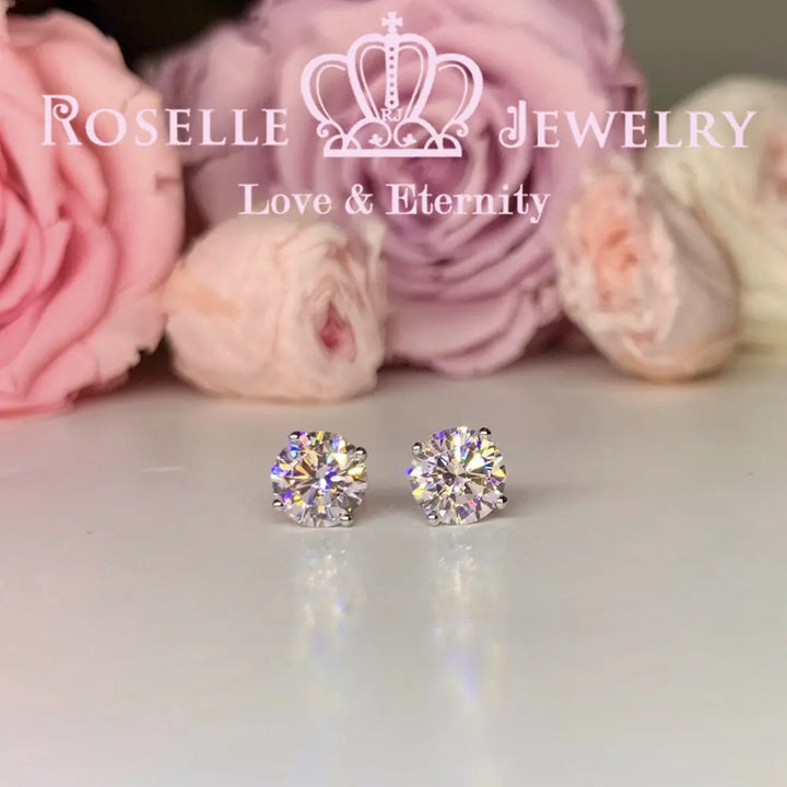 1.00CT Detachable Floral Stud Earrings - RR10 - Roselle Jewelry