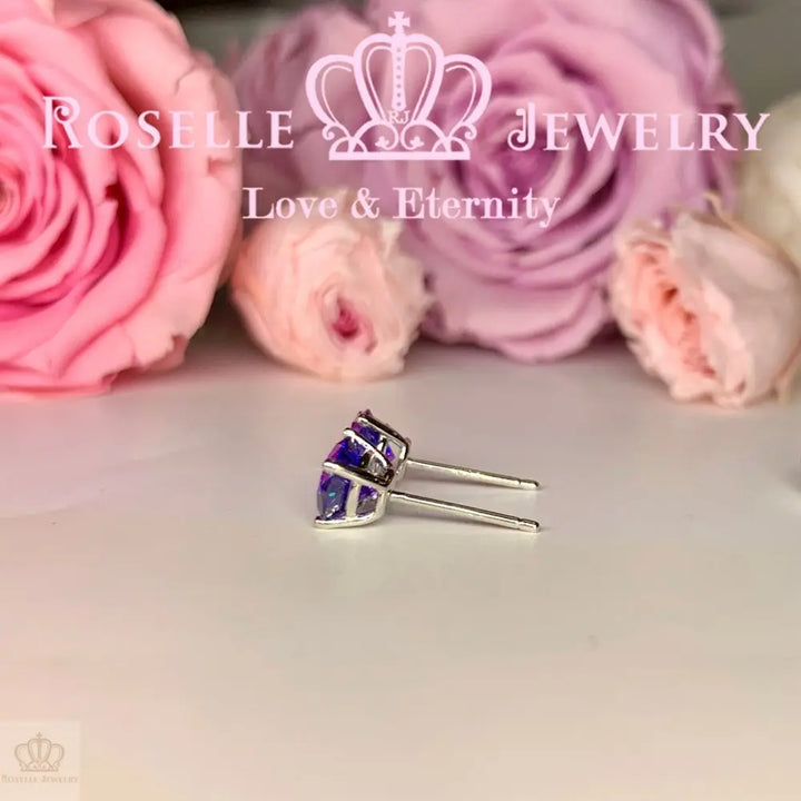 1.00CT Detachable Floral Stud Earrings - RR10 - Roselle Jewelry
