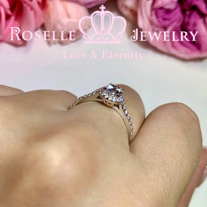Halo Engagement Rings - V35 - Roselle Jewelry