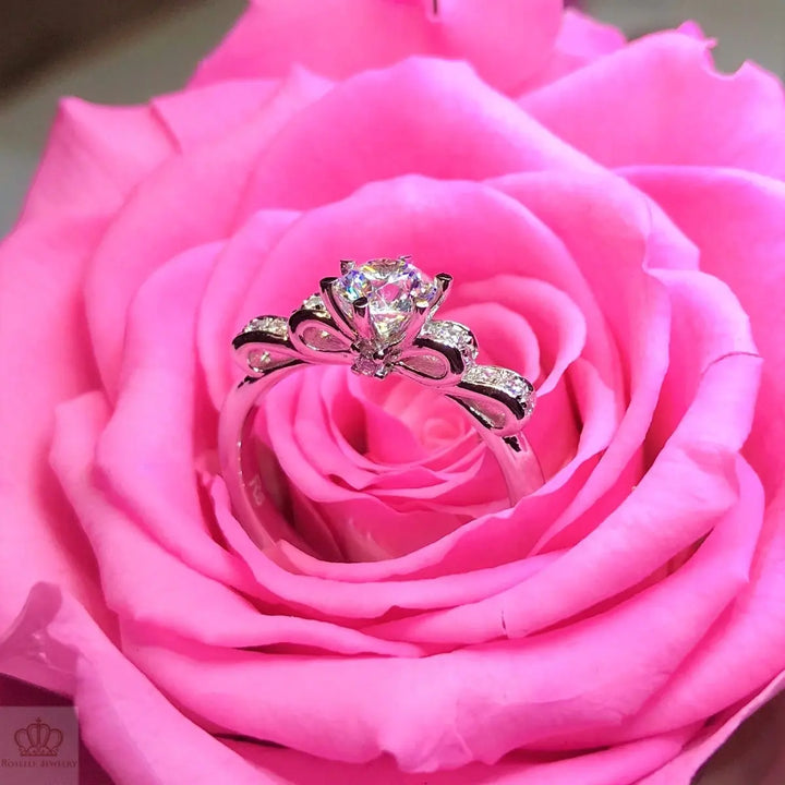 Bow Fashion Engagement Ring - TB3 - Roselle Jewelry