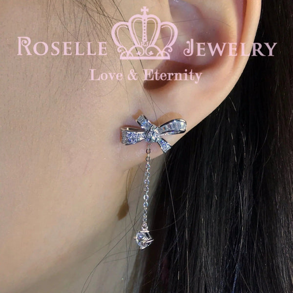 Detachable Ribbon Fashion Drop Earrings - DE11 - Roselle Jewelry