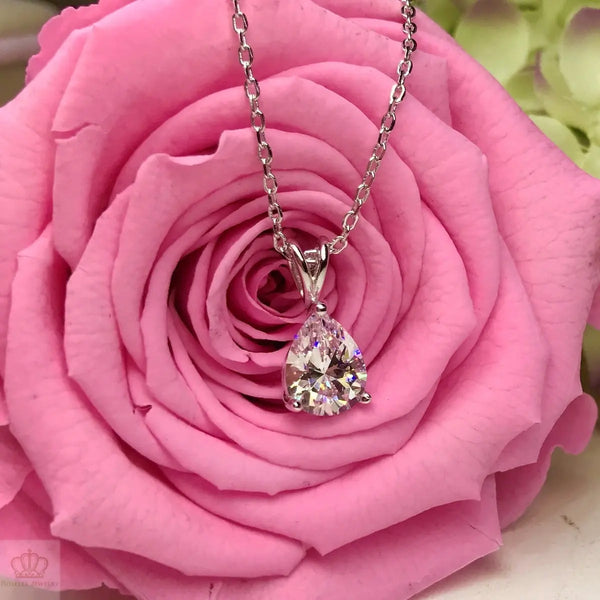 Pear Cut Solitaire Pendants - CP1 - Roselle Jewelry