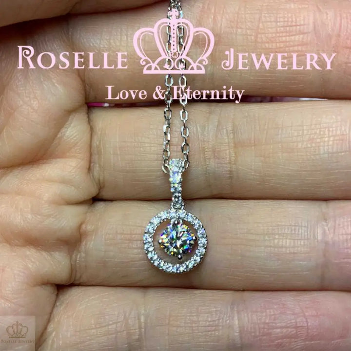 0.50CT Halo Drop Pendants - C13 - Roselle Jewelry