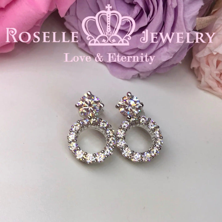 Detachable Halo Stud Earrings - RR5 - Roselle Jewelry