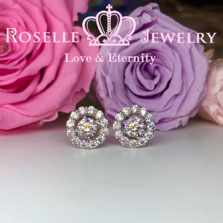 Detachable Halo Stud Earrings - RR5 - Roselle Jewelry