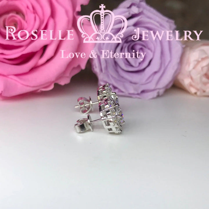 Detachable Halo Stud Earrings - RR5 - Roselle Jewelry