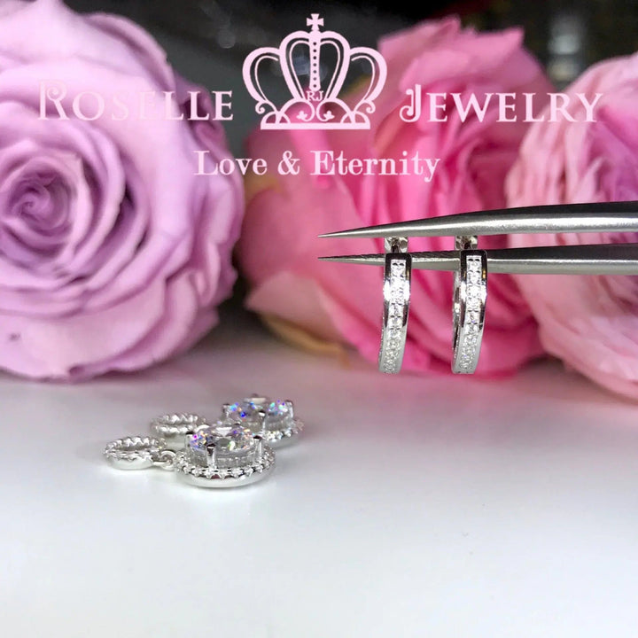 Detachable Hoop Drop Earrings - DE14 - Roselle Jewelry