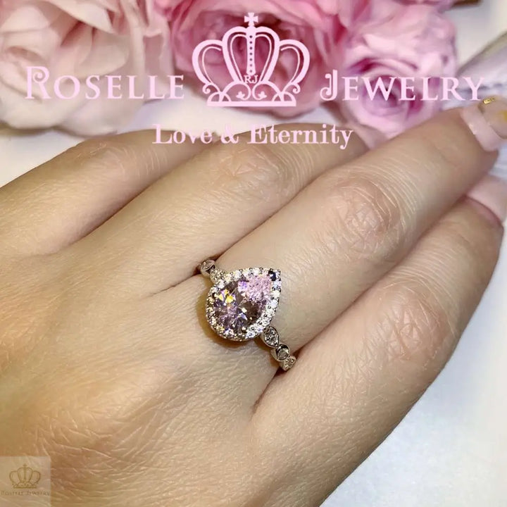 Pear Cut Halo Engagement Ring - VP6 - Roselle Jewelry