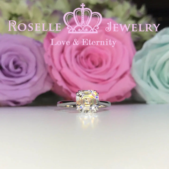 Asscher Cut Solitaire Engagement Ring - NA1 - Roselle Jewelry