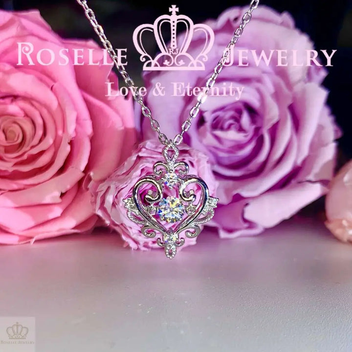 Vintage Heart Shape Dancing Stone Pendants - CD15 - Roselle Jewelry