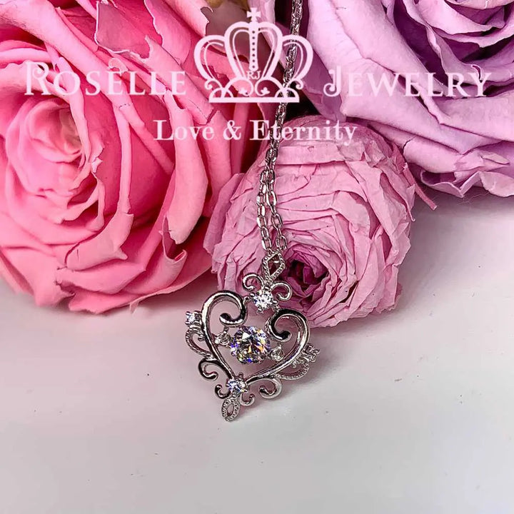 Vintage Heart Shape Dancing Stone Pendants - CD15 - Roselle Jewelry
