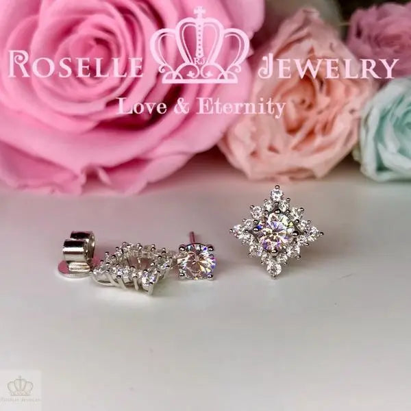 Detachable Floral Stud Earrings - RR4 - Roselle Jewelry