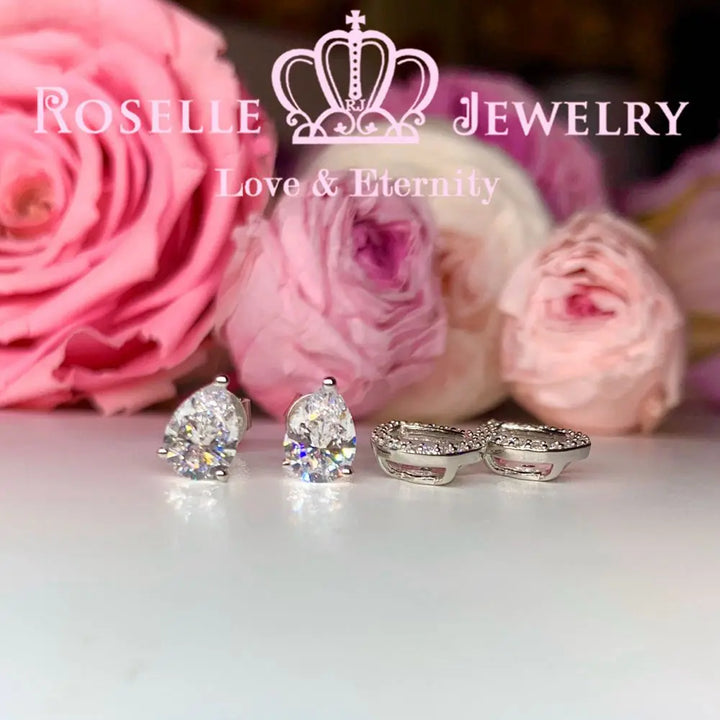 Detachable Pear Cut Earring - EP4 - Roselle Jewelry