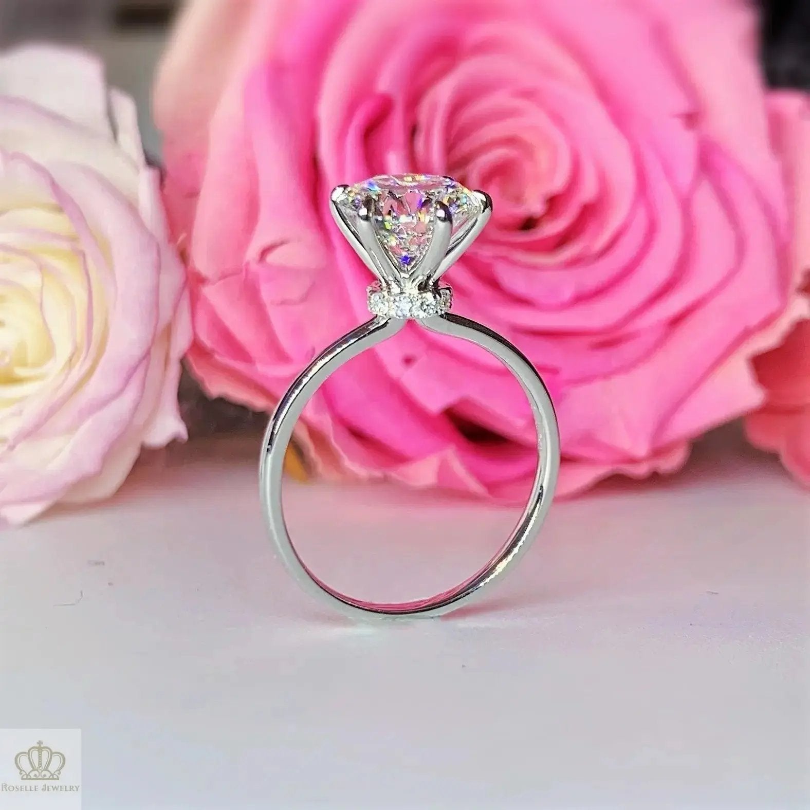 Floral Hidden Halo Diamond Engagement Ring [Setting Only] - EC104 CHARLISA™