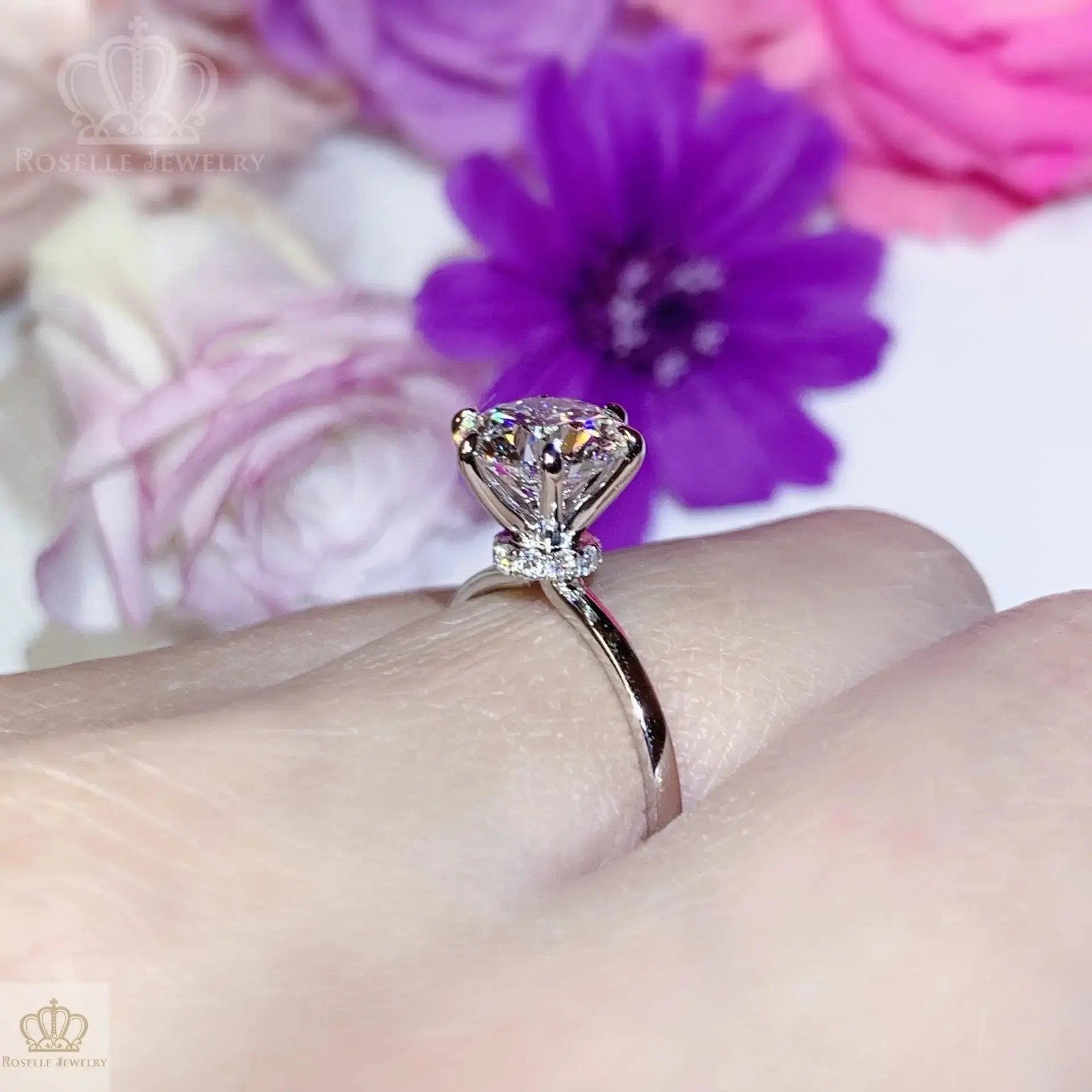 Floral Hidden Halo Diamond Engagement Ring [Setting Only] - EC104 CHARLISA™