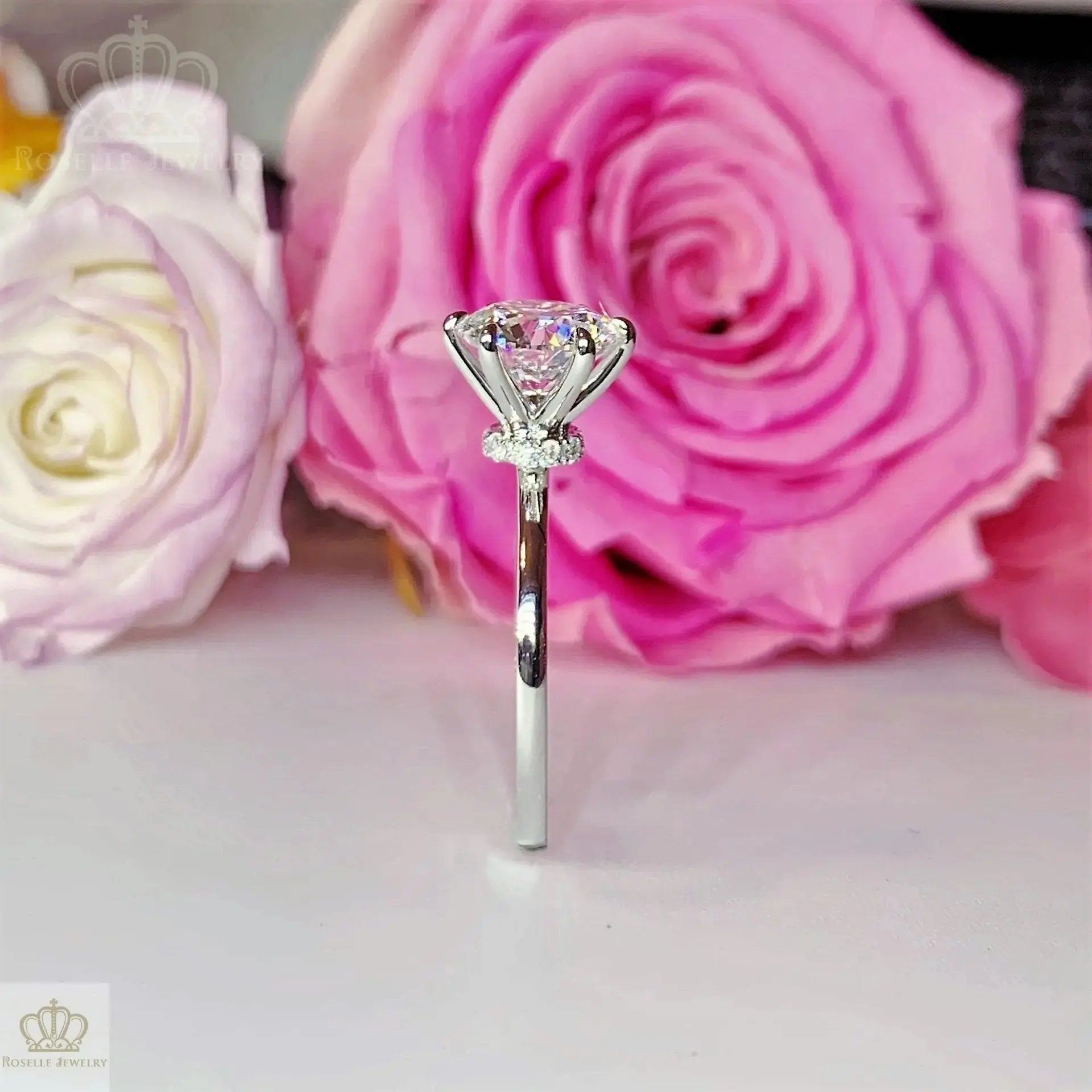 Floral Hidden Halo Diamond Engagement Ring [Setting Only] - EC104 CHARLISA™