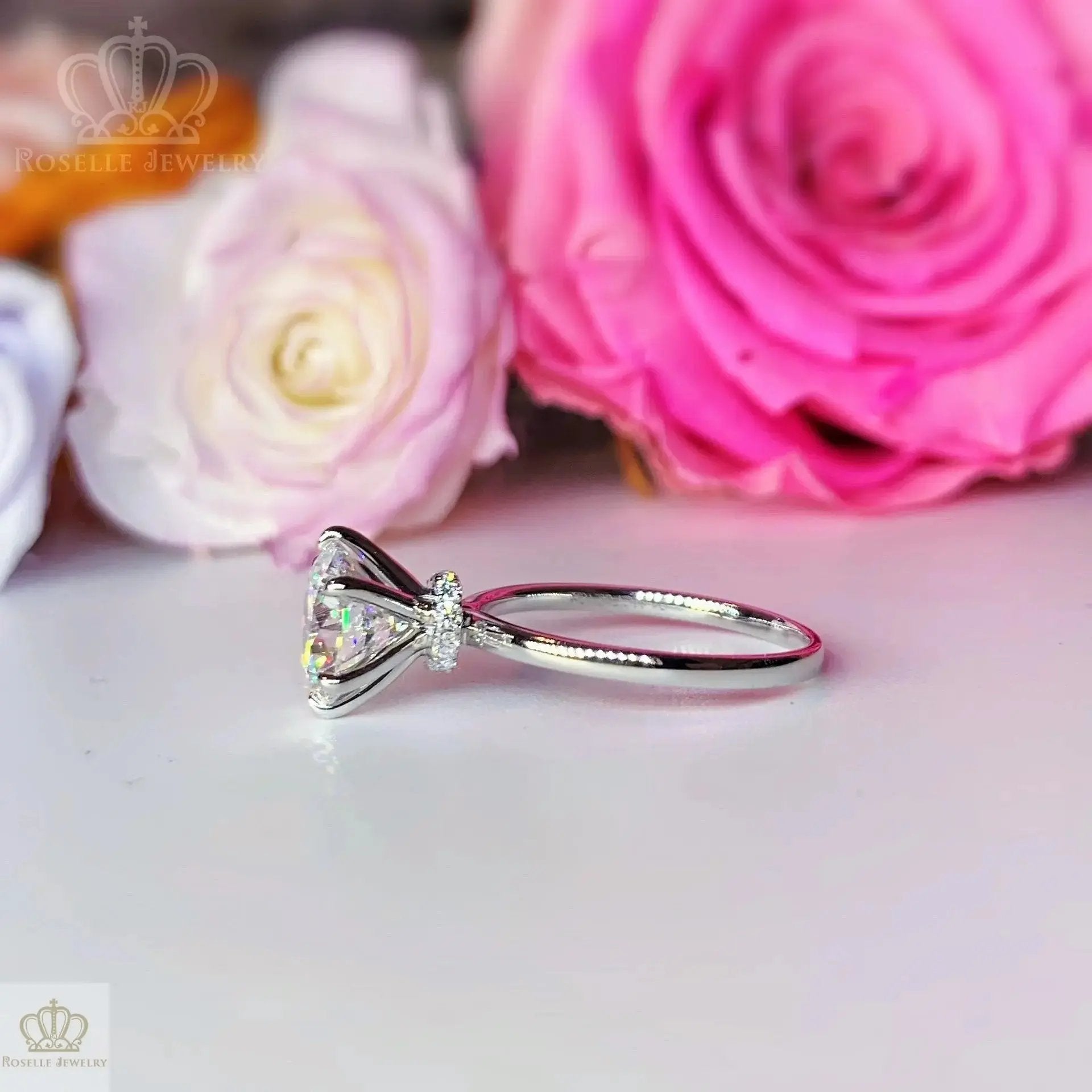 Floral Hidden Halo Diamond Engagement Ring [Setting Only] - EC104 CHARLISA™