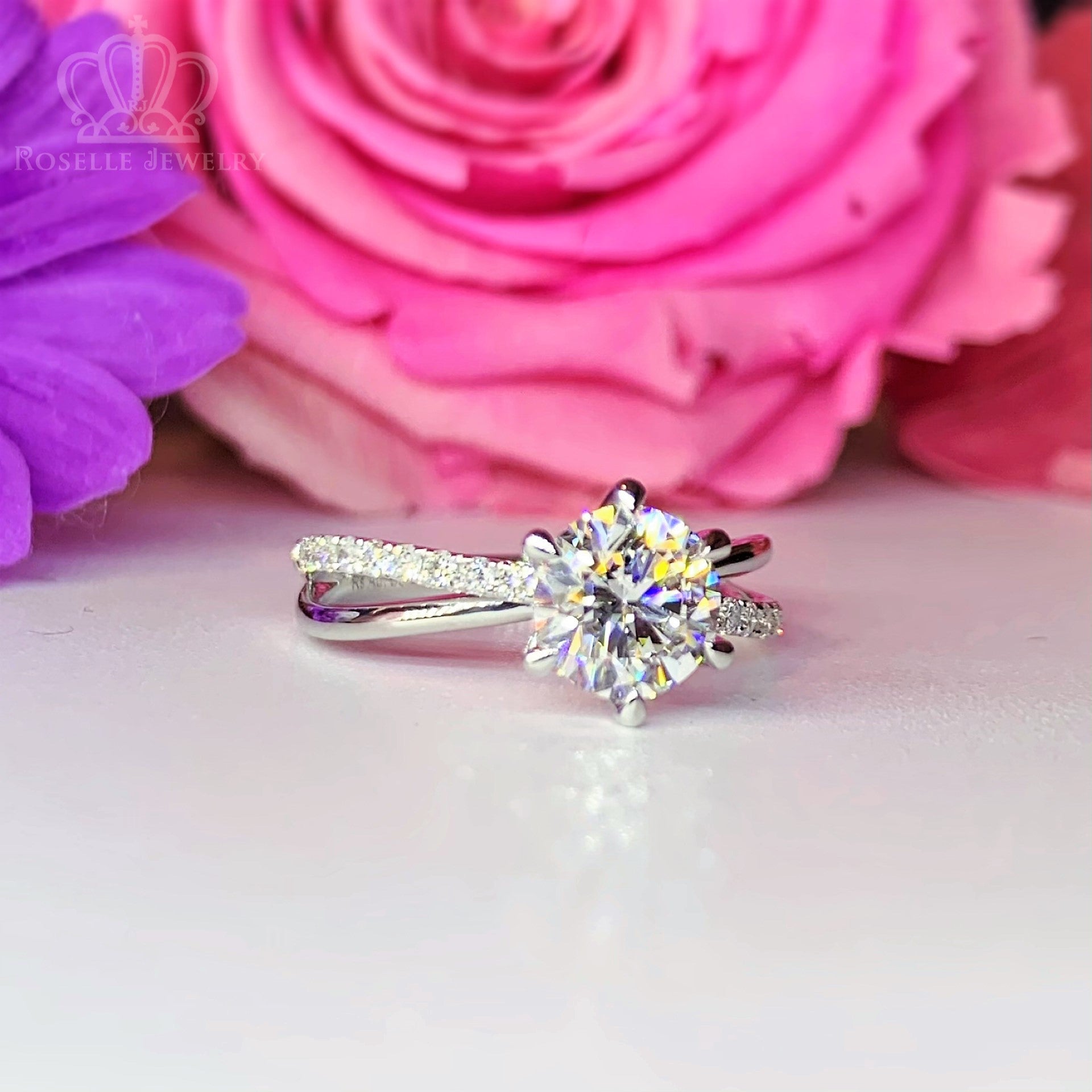 LGT009 - [Setting Only] Side Stone Twist Engagement Diamond Ring