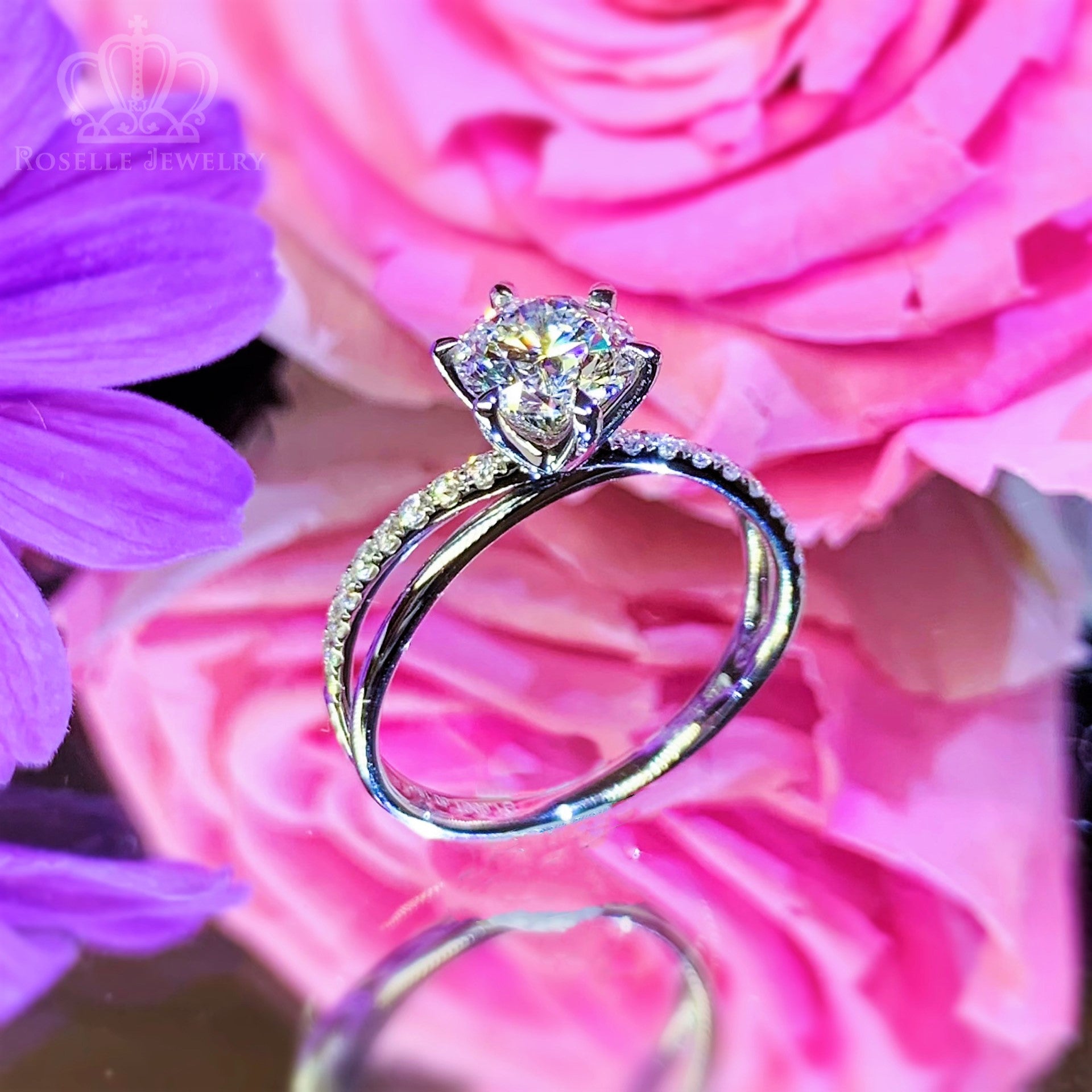 LGT009 - [Setting Only] Side Stone Twist Engagement Diamond Ring