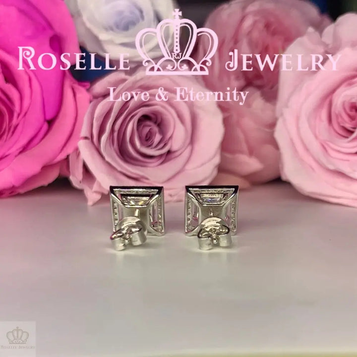 Princess Cut Detachable Stud Earrings - ES2 - Roselle Jewelry