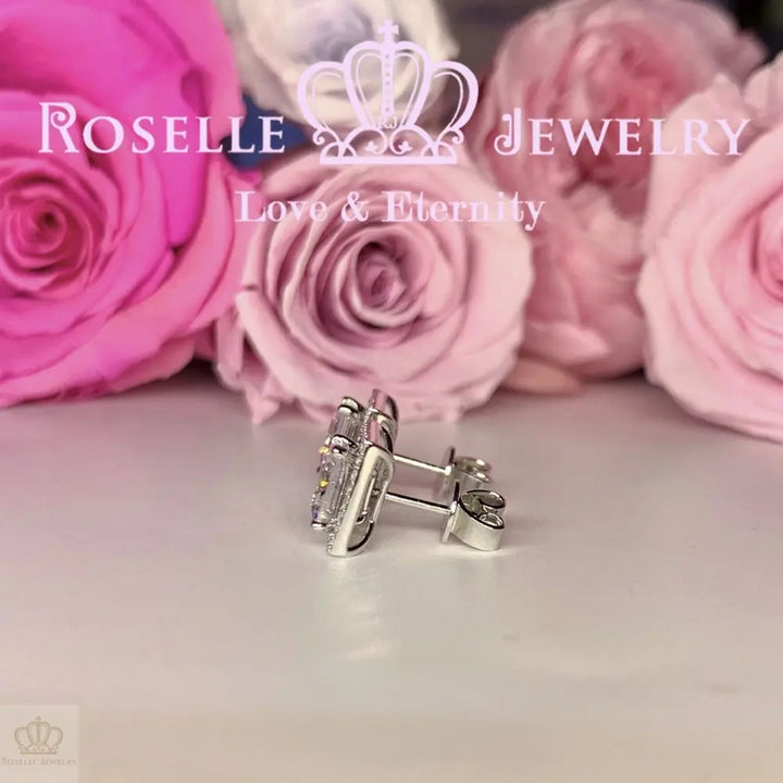 Princess Cut Detachable Stud Earrings - ES2 - Roselle Jewelry