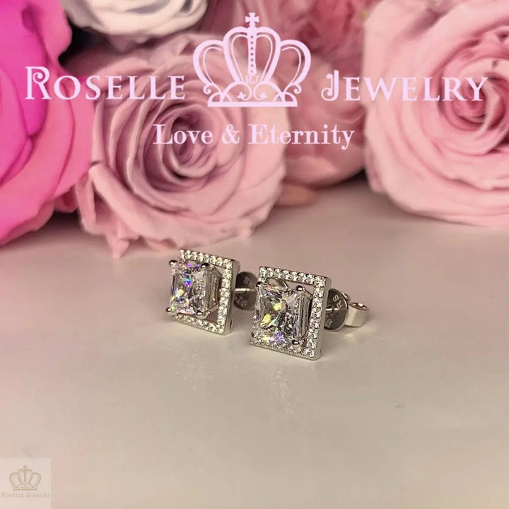 Princess Cut Detachable Stud Earrings - ES2 - Roselle Jewelry