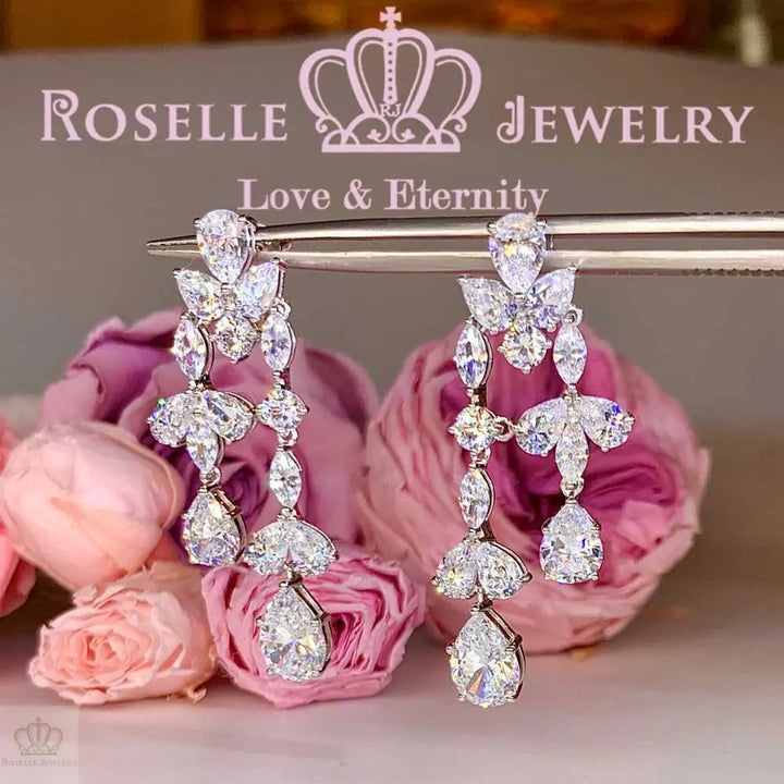 Pear Cut Drop Earrings - PE3 - Roselle Jewelry