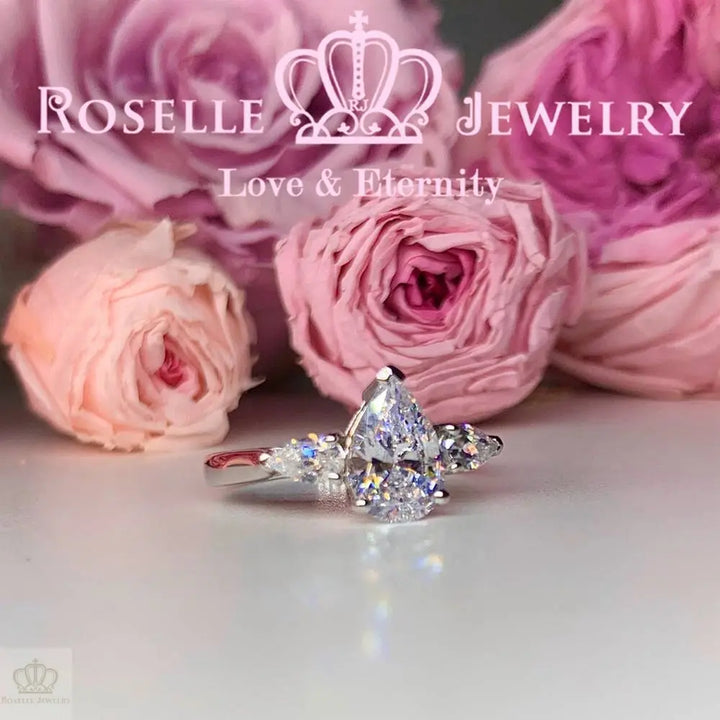Pear Shape Three Stone Engagement Ring - TP3 - Roselle Jewelry