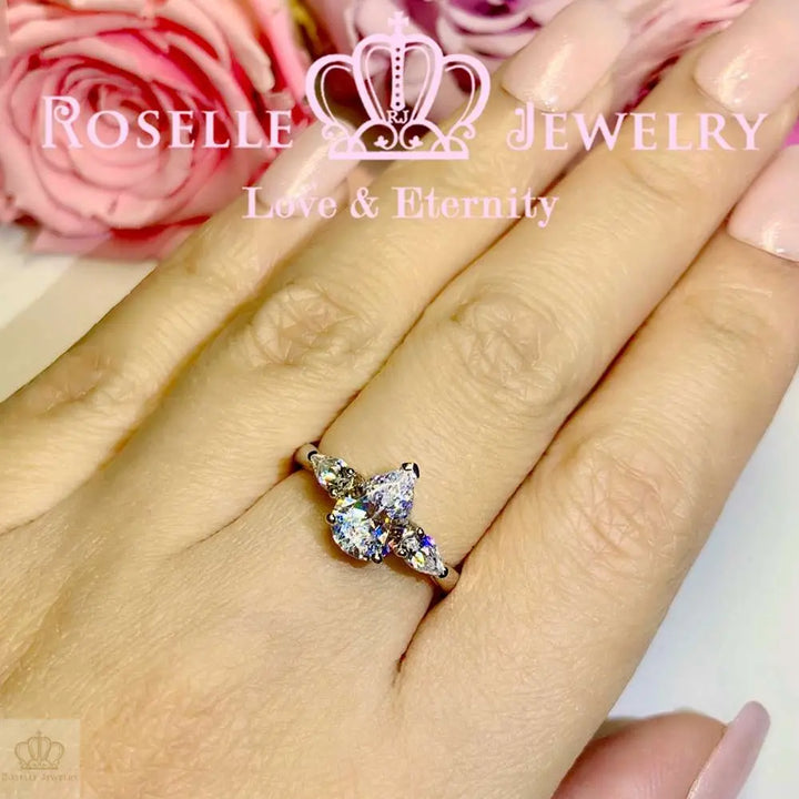Pear Shape Three Stone Engagement Ring - TP3 - Roselle Jewelry