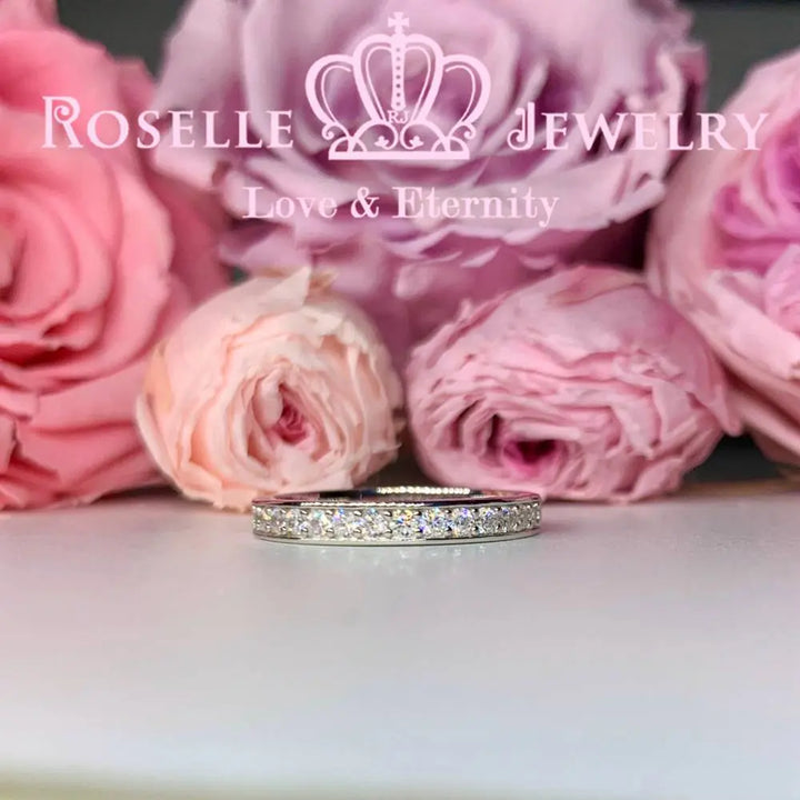 Crown Side Stone Engagement Ring Setting - TN2S - Roselle Jewelry