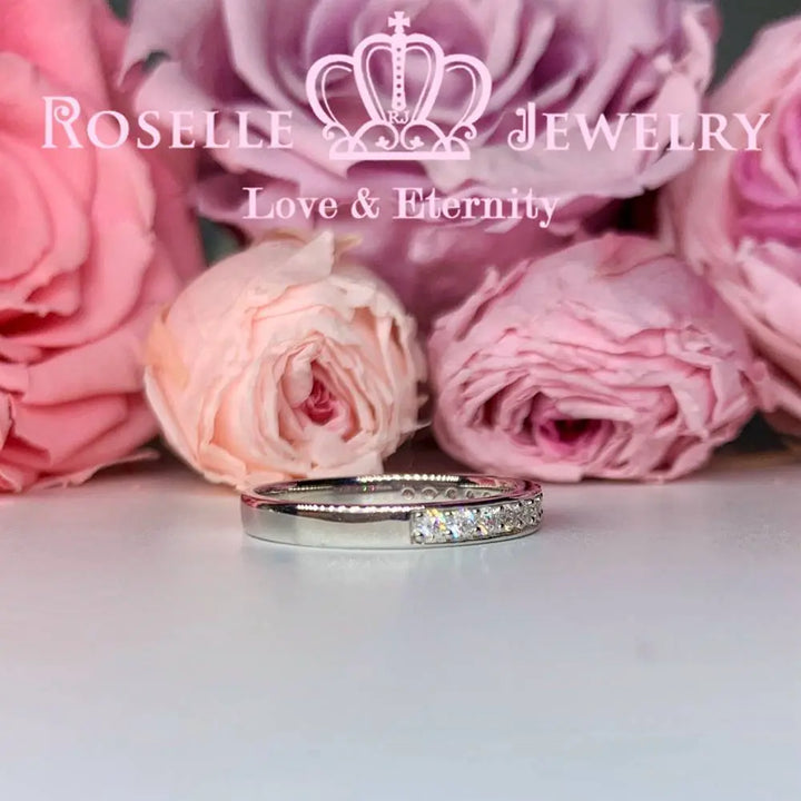 Crown Side Stone Engagement Ring Setting - TN2S - Roselle Jewelry