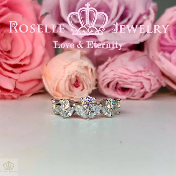 Crown Side Stone Engagement Ring Setting - TN2S - Roselle Jewelry