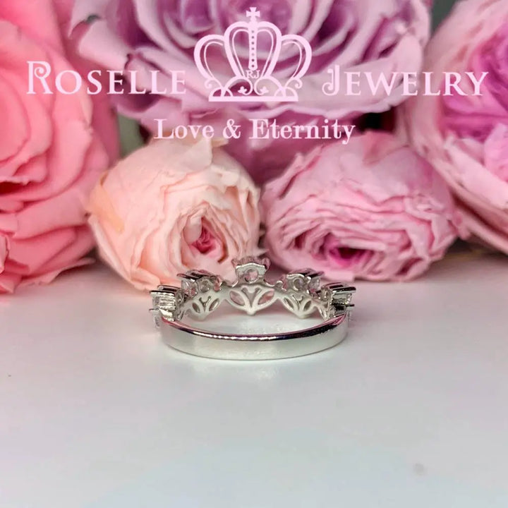 Crown Side Stone Engagement Ring Setting - TN2S - Roselle Jewelry