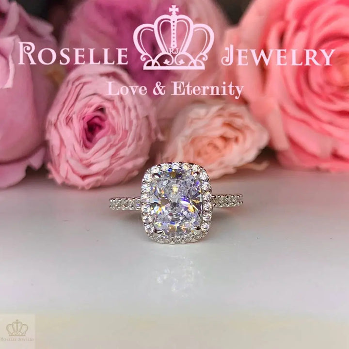 Cushion Cut Halo Engagement Ring - VC4 - Roselle Jewelry