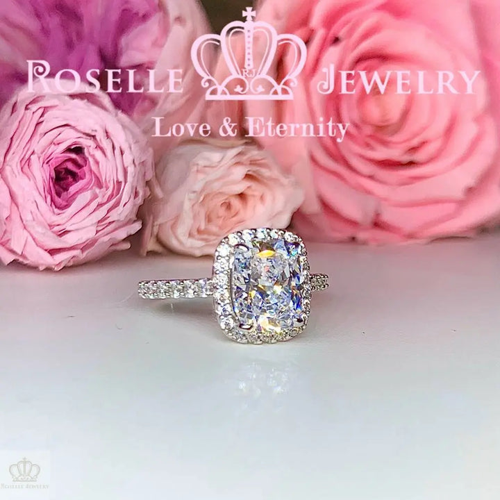 Cushion Cut Halo Engagement Ring - VC4 - Roselle Jewelry